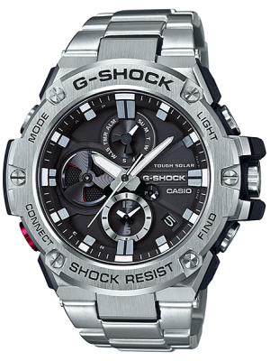 CASIO MID YEAR SALE G-SHOCK นาฬิกาข้อมือ นาฬิกากันน้ำ นาฬิกาของแท้ ประกันศูนย์ CMG 1 ปี รุ่น GST-B100D-1A นาฬิกาสีเงิน