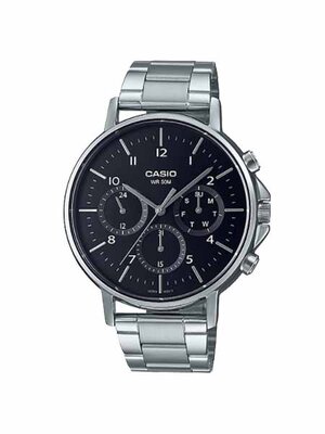 CASIO นาฬิกาคาสิโอ นาฬิกาข้อมือ นาฬิกากันน้ำ นาฬิกาของแท้ ประกันศูนย์ CMG 1 ปี รุ่น MTP-E321D-1A นาฬิกาสีเงิน