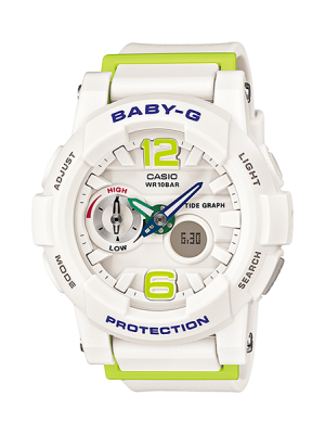 CASIO BABY-G นาฬิกาข้อมือ นาฬิกากันน้ำ นาฬิกาของแท้ ประกันศูนย์ CMG 1 ปี รุ่น BGA-180-7B2 นาฬิกาสีขาว