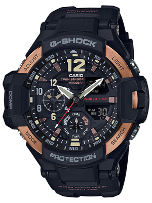 CASIO G-SHOCK นาฬิกาข้อมือ นาฬิกากันน้ำ นาฬิกาของแท้ ประกันศูนย์ CMG 1 ปี รุ่น GA-1100RG-1A นาฬิกาสีดำ