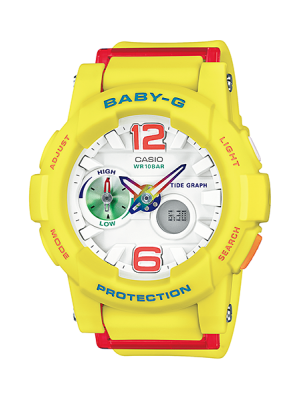 CASIO BABY-G นาฬิกาข้อมือ นาฬิกากันน้ำ นาฬิกาของแท้ ประกันศูนย์ CMG 1 ปี รุ่น BGA-180-9B นาฬิกาสีเหลือง