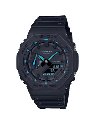 CASIO MID YEAR SALE G-SHOCK นาฬิกาข้อมือ นาฬิกากันน้ำ นาฬิกาของแท้ ประกันศูนย์ CMG 1 ปี รุ่น GA-2100-1A2 นาฬิกาสีดำ