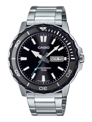 CASIO MID YEAR SALE นาฬิกาคาสิโอ นาฬิกาข้อมือ นาฬิกากันน้ำ นาฬิกาของแท้ BTS ประกันศูนย์ CMG 1 ปี รุ่น MTD-125D-1A3V นาฬิกาสีเงิน