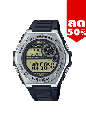 CASIO นาฬิกาคาสิโอ นาฬิกาข้อมือ นาฬิกากันน้ำ นาฬิกาของแท้ ประกันศูนย์ CMG 1 ปี รุ่น MWD-100H-9A นาฬิกาสีดำ