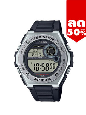 CASIO MID YEAR SALE นาฬิกาคาสิโอ พร้อมส่ง นาฬิกาข้อมือ นาฬิกากันน้ำ นาฬิกาของแท้ BTS ประกันศูนย์ CMG 1 ปี รุ่น MWD-100H-1A นาฬิกาสีดำ