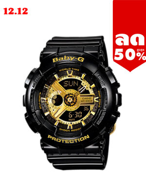CASIO BABY-G นาฬิกาข้อมือ นาฬิกากันน้ำ นาฬิกาของแท้ ประกันศูนย์ CMG 1 ปี รุ่น BA-110-1A นาฬิกาสีดำ