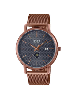 CASIO นาฬิกาคาสิโอ นาฬิกาข้อมือ นาฬิกากันน้ำ นาฬิกาของแท้ ประกันศูนย์ CMG 1 ปี รุ่น MTP-B125MR-8A นาฬิกาสีน้ำตาล