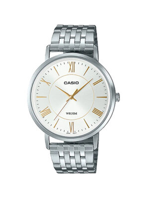 CASIO นาฬิกาคาสิโอ นาฬิกาข้อมือ นาฬิกากันน้ำ นาฬิกาของแท้ ประกันศูนย์ CMG 1 ปี รุ่น MTP-B110D-7A นาฬิกาสีเงิน
