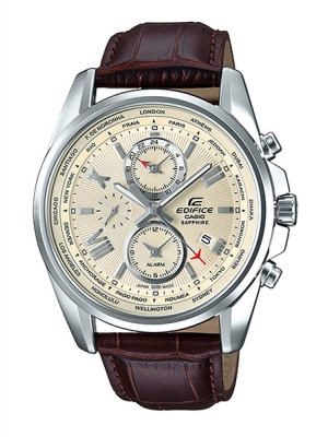 CASIO EDIFICE นาฬิกาข้อมือ นาฬิกากันน้ำ นาฬิกาของแท้ ประกันศูนย์ CMG 1 ปี รุ่น EFB-301JBL-7A นาฬิกาสีน้ำตาล