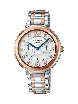 CASIO SHEEN นาฬิกาข้อมือ นาฬิกากันน้ำ นาฬิกาของแท้ ประกันศูนย์ CMG 1 ปี รุ่น SHE-3048BSG-7A นาฬิกาสีเงิน