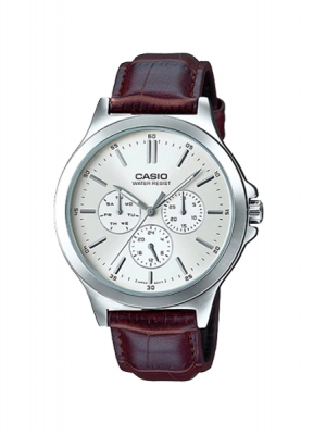 CASIO นาฬิกาคาสิโอ นาฬิกาข้อมือ นาฬิกากันน้ำ นาฬิกาของแท้ ประกันศูนย์ CMG 1 ปี รุ่น MTP-V300L-7A นาฬิกาสีน้้ำตาล