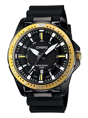 CASIO นาฬิกาคาสิโอ นาฬิกาข้อมือ นาฬิกากันน้ำ นาฬิกาของแท้ ประกันศูนย์ CMG 1 ปี รุ่น MTD-1072-9A นาฬิกาสีดำ