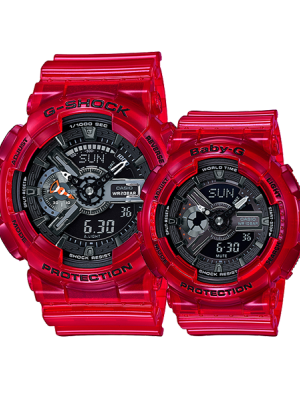 CASIO G-SHOCK G-SHOCK นาฬิกาข้อมือ นาฬิกากันน้ำ นาฬิกาของแท้ ประกันศูนย์ CMG 1 ปี รุ่น GA-110CR-4 / BA-110CR-4 นาฬิกาสีแดง