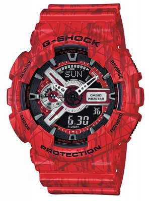 CASIO G-SHOCK นาฬิกาข้อมือ นาฬิกากันน้ำ นาฬิกาของแท้ ประกันศูนย์ CMG 1 ปี รุ่น GA-110SL-4A นาฬิกาสีแดง