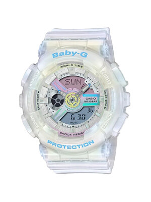 CASIO BABY-G นาฬิกาข้อมือ นาฬิกากันน้ำ นาฬิกาของแท้ ประกันศูนย์ CMG 1 ปี รุ่น BA-110PL-7A2 นาฬิกาสีใส