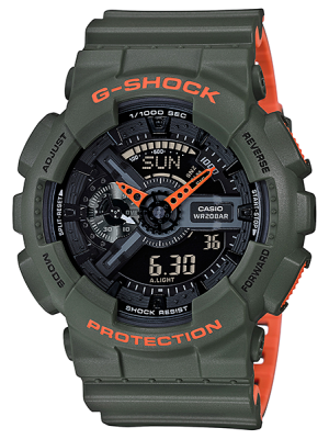 CASIO G-SHOCK นาฬิกาข้อมือ นาฬิกากันน้ำ นาฬิกาของแท้ ประกันศูนย์ CMG 1 ปี รุ่น GA-110LN-3 นาฬิกาสีเขียว