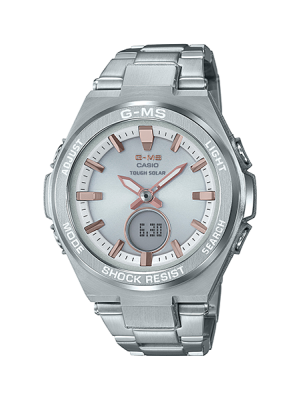 CASIO G-MS นาฬิกาข้อมือ นาฬิกากันน้ำ นาฬิกาของแท้ ประกันศูนย์ CMG 1 ปี รุ่น MSG-S200D-7A นาฬิกาสีเงิน