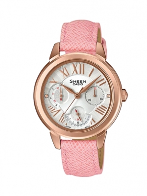 CASIO SHEEN นาฬิกาข้อมือ นาฬิกากันน้ำ นาฬิกาของแท้ ประกันศูนย์ CMG 1 ปี รุ่น SHE-3059PGL-7A นาฬิกาสีชมพู