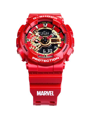 CASIO G-SHOCK นาฬิกาข้อมือ นาฬิกากันน้ำ นาฬิกาของแท้ ประกันศูนย์ CMG 1 ปี รุ่น GA-110IRONMAN-4 นาฬิกาสีแดง