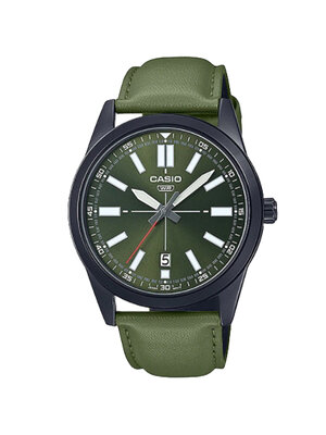 CASIO นาฬิกาคาสิโอ นาฬิกาข้อมือ นาฬิกากันน้ำ นาฬิกาของแท้ ประกันศูนย์ CMG 1 ปี รุ่น MTP-VD02BL-3E นาฬิกาสีเขียว