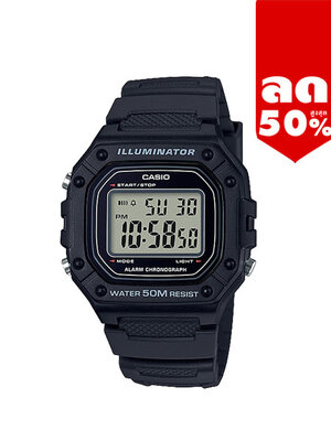 CASIO MID YEAR SALE นาฬิกาคาสิโอ พร้อมส่ง นาฬิกาข้อมือ นาฬิกากันน้ำ นาฬิกาของแท้ BTS ประกันศูนย์ CMG 1 ปี รุ่น W-218H-1A นาฬิกาสีดำ