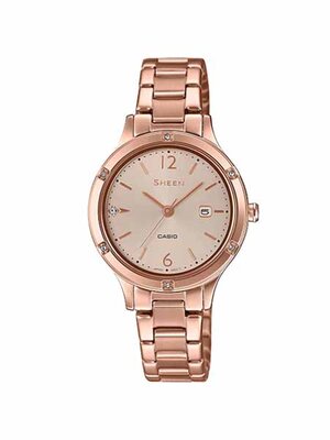 CASIO SHEEN นาฬิกาข้อมือ นาฬิกากันน้ำ นาฬิกาของแท้ ประกันศูนย์ CMG 1 ปี รุ่น SHE-4533PG-4A นาฬิกาสีชมพู