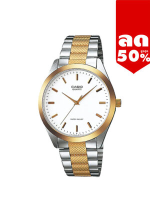 CASIO นาฬิกาคาสิโอ นาฬิกาข้อมือ นาฬิกากันน้ำ นาฬิกาของแท้ ประกันศูนย์ CMG 1 ปี รุ่น MTP-1274SG-7A นาฬิกาสีทอง