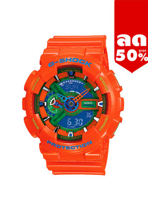CASIO G-SHOCK นาฬิกาข้อมือ นาฬิกากันน้ำ นาฬิกาของแท้ ประกันศูนย์ CMG 1 ปี รุ่น GA-110A-4A นาฬิกาสีส้ม