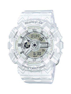 CASIO BABY-G นาฬิกาข้อมือ นาฬิกากันน้ำ นาฬิกาของแท้ ประกันศูนย์ CMG 1 ปี รุ่น BA-110TP-7A นาฬิกาสีขาว