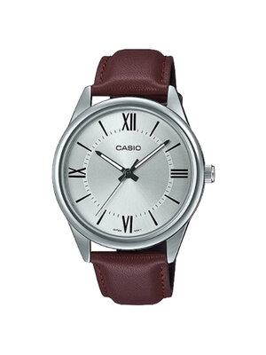 CASIO นาฬิกาคาสิโอ นาฬิกาข้อมือ นาฬิกากันน้ำ นาฬิกาของแท้ ประกันศูนย์ CMG 1 ปี รุ่น MTP-V005L-7B5 นาฬิกาสีน้ำตาล