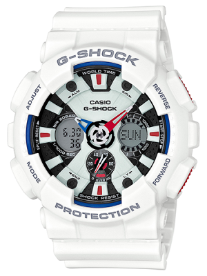 CASIO G-SHOCK นาฬิกาข้อมือ นาฬิกากันน้ำ นาฬิกาของแท้ ประกันศูนย์ CMG 1 ปี รุ่น GA-120TR-7A นาฬิกาสีขาว