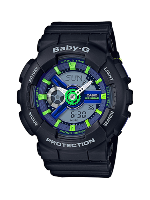 CASIO BABY-G นาฬิกาข้อมือ นาฬิกากันน้ำ นาฬิกาของแท้ ประกันศูนย์ CMG 1 ปี รุ่น BA-110PP-1A นาฬิกาสีดำ