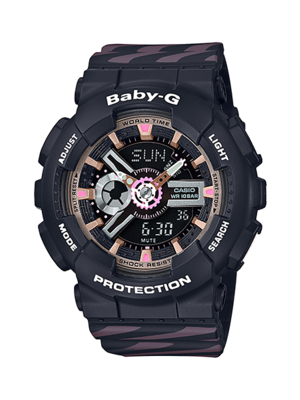 CASIO BABY-G นาฬิกาข้อมือ นาฬิกากันน้ำ นาฬิกาของแท้ ประกันศูนย์ CMG 1 ปี รุ่น BA-110CH-1A นาฬิกาสีดำ