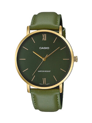 CASIO นาฬิกาคาสิโอ นาฬิกาข้อมือ นาฬิกากันน้ำ นาฬิกาของแท้ ประกันศูนย์ CMG 1 ปี รุ่น MTP-VT01GL-3B นาฬิกาสีเขียว