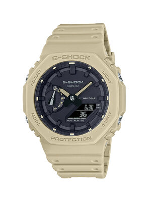 CASIO MID YEAR SALE G-SHOCK นาฬิกาข้อมือ นาฬิกากันน้ำ นาฬิกาของแท้ ประกันศูนย์ CMG 1 ปี รุ่น GA-2100-5A นาฬิกาสีน้ำตาล