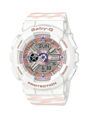 CASIO BABY-G นาฬิกาข้อมือ นาฬิกากันน้ำ นาฬิกาของแท้ ประกันศูนย์ CMG 1 ปี รุ่น BA-110CH-7A นาฬิกาสีขาว