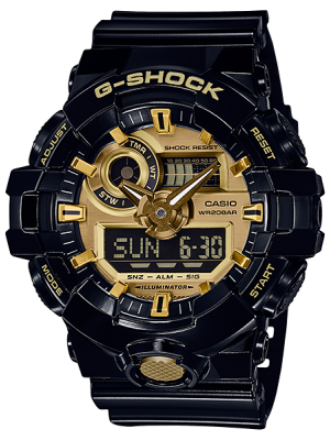 CASIO G-SHOCK นาฬิกาข้อมือ นาฬิกากันน้ำ นาฬิกาของแท้ ประกันศูนย์ CMG 1 ปี รุ่น GA-710GB-1A นาฬิกาสีดำ