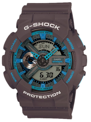 CASIO G-SHOCK นาฬิกาข้อมือ นาฬิกากันน้ำ นาฬิกาของแท้ ประกันศูนย์ CMG 1 ปี รุ่น GA-110TS-8A2 นาฬิกาสีน้ำตาล