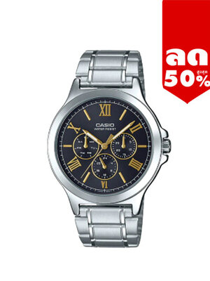 CASIO นาฬิกาคาสิโอ นาฬิกาข้อมือ นาฬิกากันน้ำ นาฬิกาของแท้ ประกันศูนย์ CMG 1 ปี รุ่น MTP-V300D-1A2 นาฬิกาสีเงิน