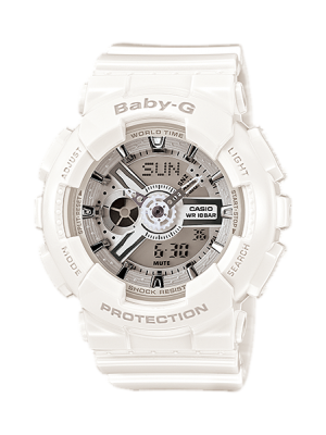 CASIO BABY-G นาฬิกาข้อมือ นาฬิกากันน้ำ นาฬิกาของแท้ ประกันศูนย์ CMG 1 ปี รุ่น BA-110-7A3 นาฬิกาสีขาว