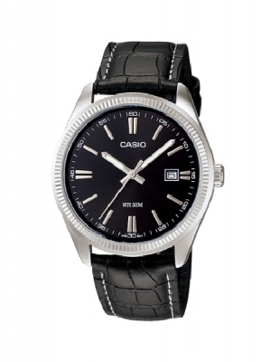 CASIO นาฬิกาคาสิโอ นาฬิกาข้อมือ นาฬิกากันน้ำ นาฬิกาของแท้ ประกันศูนย์ CMG 1 ปี รุ่น MTP-1302L-1A นาฬิกาสีดำ