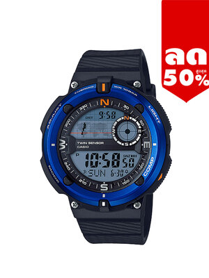 CASIO นาฬิกาคาสิโอ นาฬิกาข้อมือ นาฬิกากันน้ำ นาฬิกาของแท้ ประกันศูนย์ CMG 1 ปี รุ่น SGW-600H-2A นาฬิกาสีดำ