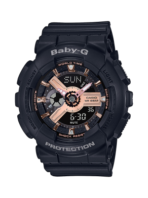 CASIO BABY-G นาฬิกาข้อมือ นาฬิกากันน้ำ นาฬิกาของแท้ ประกันศูนย์ CMG 1 ปี รุ่น BA-110RG-1A นาฬิกาสีดำ