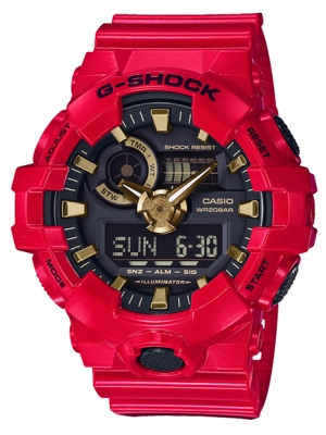 CASIO G-SHOCK นาฬิกาข้อมือ นาฬิกากันน้ำ นาฬิกาของแท้ ประกันศูนย์ CMG 1 ปี รุ่น GA-700CX-4A นาฬิกาสีแดง