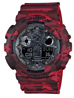 CASIO G-SHOCK นาฬิกาข้อมือ นาฬิกากันน้ำ นาฬิกาของแท้ ประกันศูนย์ CMG 1 ปี รุ่น GA-100CM-4A นาฬิกาสีแดง