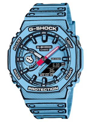 CASIO G-SHOCK นาฬิกาข้อมือ นาฬิกากันน้ำ นาฬิกาของแท้ ประกันศูนย์ CMG 1 ปี รุ่น GA-2100MNG-2A นาฬิกาสีน้ำเงิน