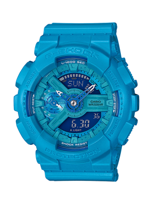 CASIO G-SHOCK นาฬิกาข้อมือ นาฬิกากันน้ำ นาฬิกาของแท้ ประกันศูนย์ CMG 1 ปี รุ่น GMA-S110VC-2A นาฬิกาสีฟ้า