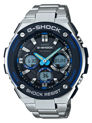 CASIO G-SHOCK นาฬิกาข้อมือ นาฬิกากันน้ำ นาฬิกาของแท้ ประกันศูนย์ CMG 1 ปี รุ่น GST-S100D-1A2 นาฬิกาสีเงิน