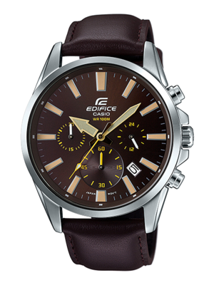 CASIO EDIFICE นาฬิกาข้อมือ นาฬิกากันน้ำ นาฬิกาของแท้ ประกันศูนย์ CMG 1 ปี รุ่น EFV-510L-5A นาฬิกาสีน้ำตาล