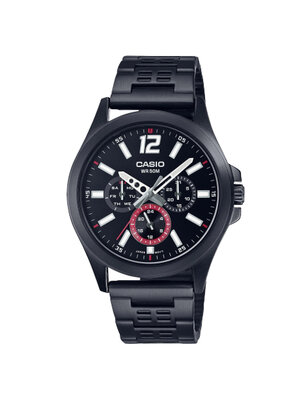 CASIO นาฬิกาคาสิโอ นาฬิกาข้อมือ นาฬิกากันน้ำ นาฬิกาของแท้ ประกันศูนย์ CMG 1 ปี รุ่น MTP-E350B-1B นาฬิกาสีดำ